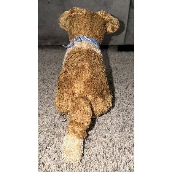 TySilk Scoundrel Brown Puppy Dog Plush Ty Silk Blue Bandana Stuffed 2006 RETIRED - Picture 2 of 7